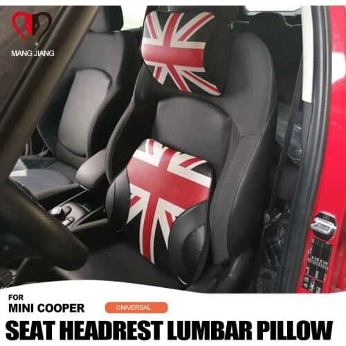 Car Neck Pillow Union Jack Seat Neck Headrest Lumbar Pillow Spine protection For mini cooper F54 F60 F55 F56 R60 R59 R58 R57 R55