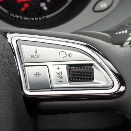 Car styling Atuo steering wheel switch buttons Trim Frame decoration Covers stickers for Audi Q3 2013-2018 Interior Accessories