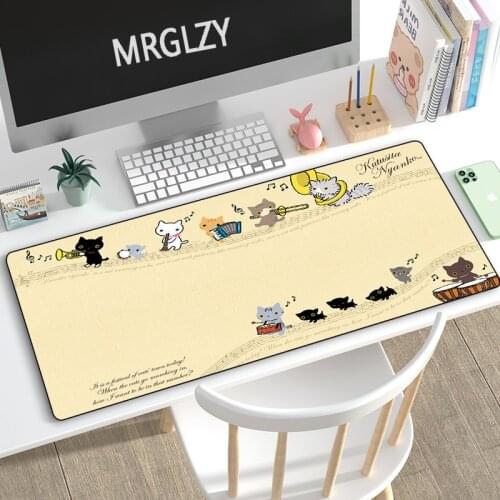 MRGLZY Girly Cats Multi-size 40X90/30X80CM Large Mouse Pad Gaming Peripheral Computer Accessories XXL MousePad Keyboard Desk Mat