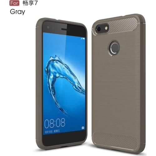 Etui Huawei P9 Lite Mini Case Silicon for Huawei Y6 Pro 2017 Case Cover Enjoy 7 Fundas Soft Carbon Fiber Brushe Coque Aksesuar