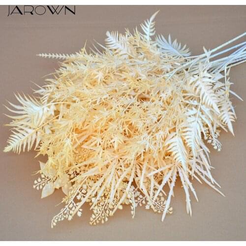 JAROWN Champagne Wedding DIY Flower Material Artificial Plant Leaves Maple Leaf Eucalyptus Fern Grass Home Decoration