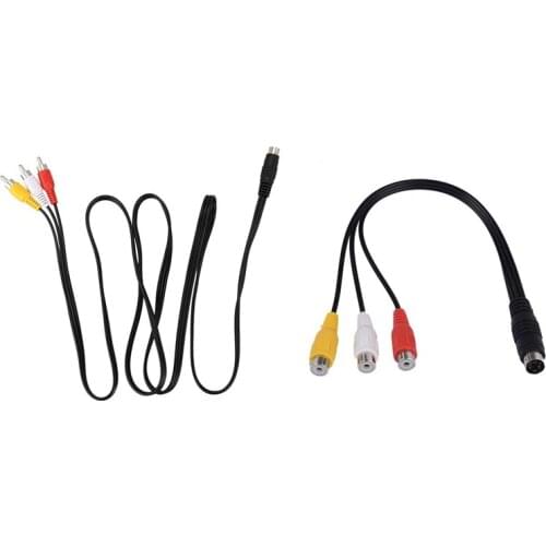 4 Pin S-Video to 3 RCA Female TV Adapter Laptop Cable & 1.5M 4.9Ft 3 RCA Male to 4 Pin S-Video Male TV PC Conversion Cable