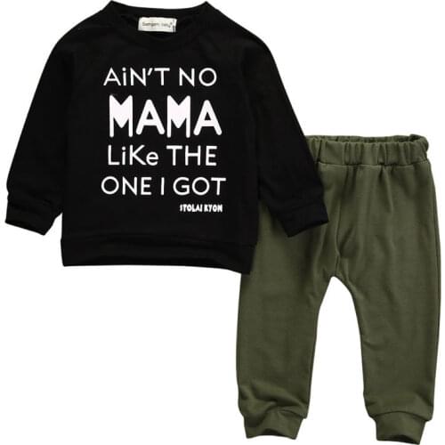Newborn Kid Baby Boy Clothes Set Letter Long Sleeve T-shirt Tops+Pants 2pcs Causal Clothing Set Outfit