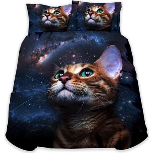 3D Animal Cat Duvet Cover Black Bedding Set Luxury Bedding Set Queen King Size Bedroom Comforter Set Bed Set home 3D Quilt