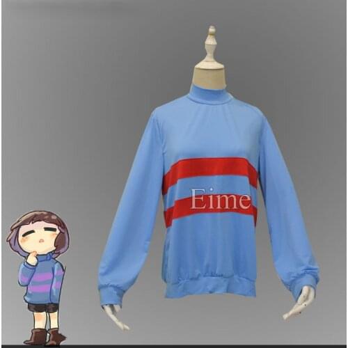 Frisk Cosplay Costume Halloween Unisex Sweatshirts Casual Pullover Tops High-necked Streak Clothes