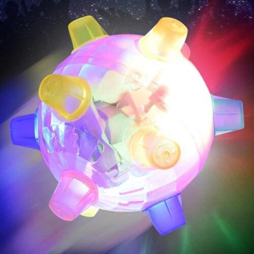 Creative LED Light Jumping Ball Kids Crazy Music Football Childrens Toy Bouncing Dancing Kid Vibrating Toy Ball 12cm