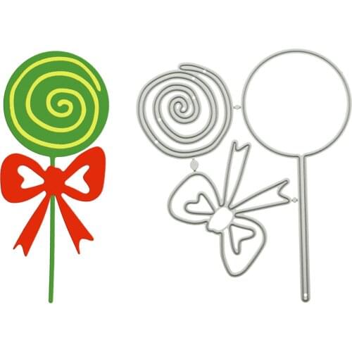 Lollipop Candy with Bow Shape Cutting Dies Scrapbooking Handcraft Paper Craft Cutter Mold For Clipart Decorating