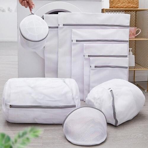 Laundry Bag Eco-friendly Grid Design Polyester Clothes Washing Mesh Bag for Home Clothes Protection Net Laundry Bag