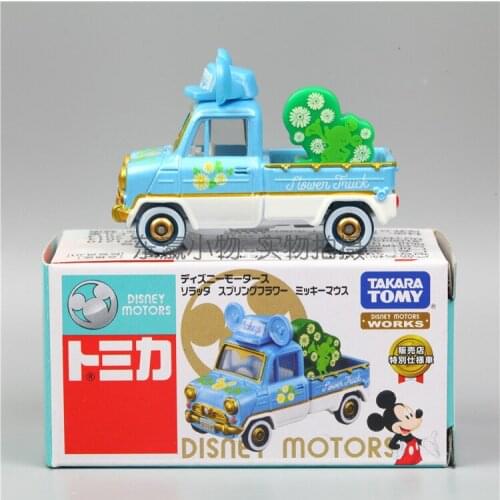 Metal Japan TOMY Diecast Model Car TOMICA Boy Toy Gift Spring Flower Mickey Pickup Truck Collect Toy Figures