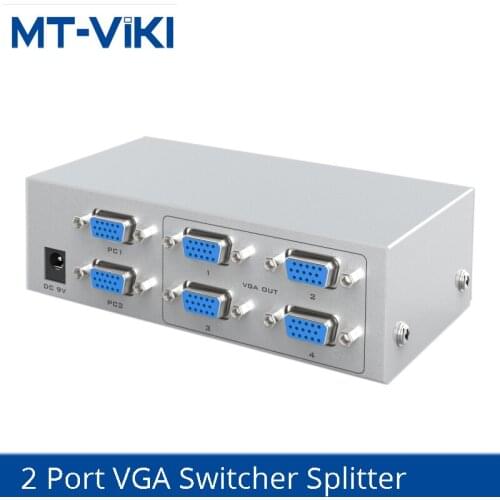 MT-VIKI VGA Switch Splitter Two Into Four Out Vga HD Video Monitor Split Screen Auto Control Switch MT-204CB