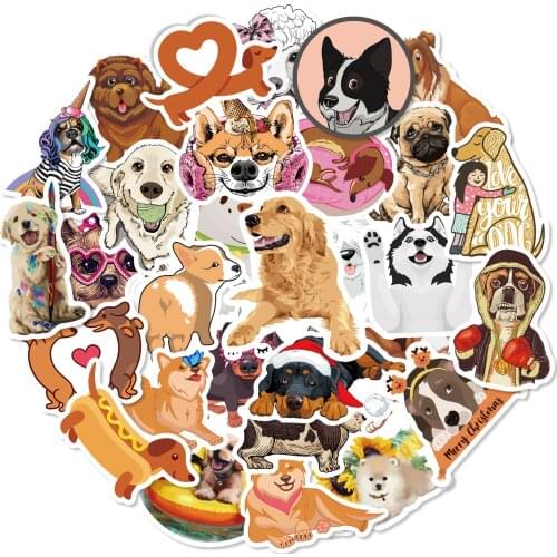 YAMIOW Cartoon Dogs Stickers Cute Different Style Pet Dog Cat Animals Sticker Pack On Laptop Phone Skateboard Guitar Kid Car Toy