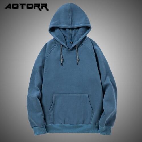2021 Brand Men Hoodies Sweatshirts Fashion Basic Solid Color Hoodie Mens Long Sleeve Pullover Loose Sweatshirt Plue Size