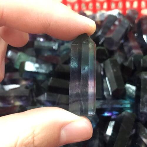 Natural Fluorite Crystal Colorful Striped Wand Quartz Repair Geomancy witchcraft supplies aesthetic Hexagonal stones healing
