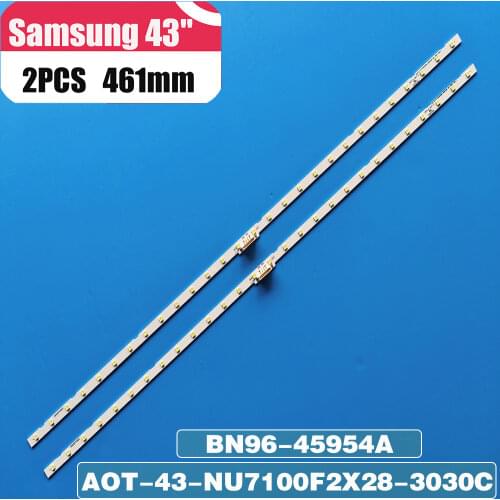 New 2 PCS 28LED LED backlight strip for Samsung UE43NU7100U AOT_43_NU7100F UE43NU7120U UE43NU7170U BN96-45954A UE43NU7100