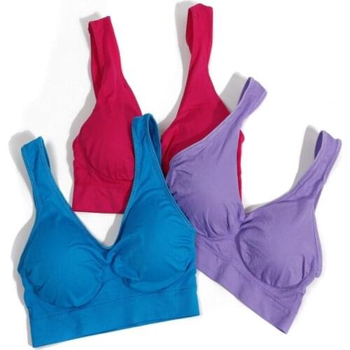 2019 New Arrival Summer Tops Bra Women 3 Pcs/Set 9 Colors Wire Free Seamless Underwear Women Beauty Sexy Soutien Gorge