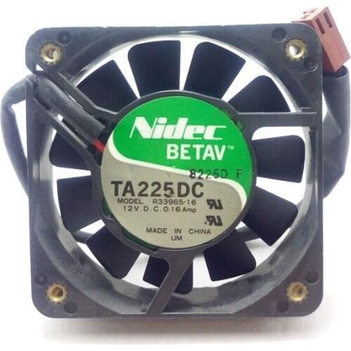 Original NIDEC 6015 DC 12V 0.16A 2-Lines R33965-16 6CM 60*60*15mm Double Ball Cooling Fan