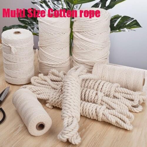 Durable 1/2/3/4/5mm Natural Cotton Rope Material Tapestry Knitting Line DIY Hand Woven Rope Cotton Yarn Cotton Rope