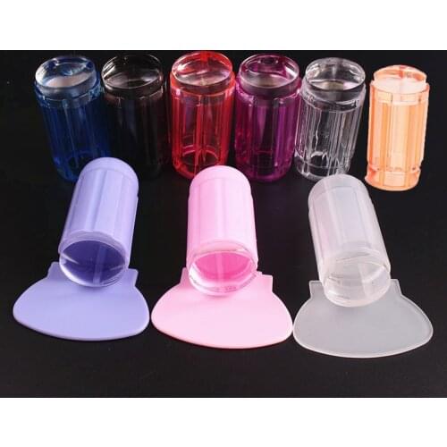 1PC Clear Silicone Stamper Transparent Jelly Nail Stamping Plate Stamp Scraper Set Polish Print Transfer Manicure Template Tool