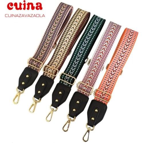 Fashion Rainbow Belt Bag Straps Nylon Flower Women Shoulder Strap Adjustable Wide Strap Parts For Bag Accessories Bag Handle