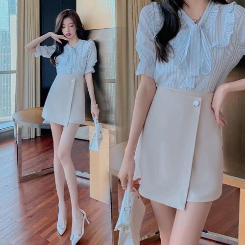 Shorts Women Skirts High Waist A-Line Summer Fashion Female Mini Skirts Slim Office Lady Mini Plus Size Skirt BSQ233