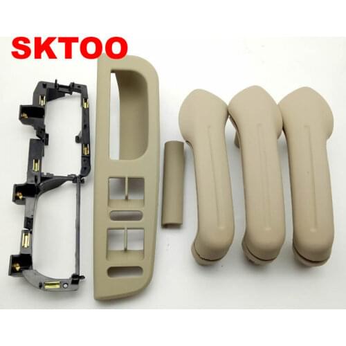 SKTOO 6Pcs /Set Beige Interior Door Handle Cover Bracket Grab Bezel Trim Switch For VW Golf Gti Jetta MK4 1999-2005 3B1867171E