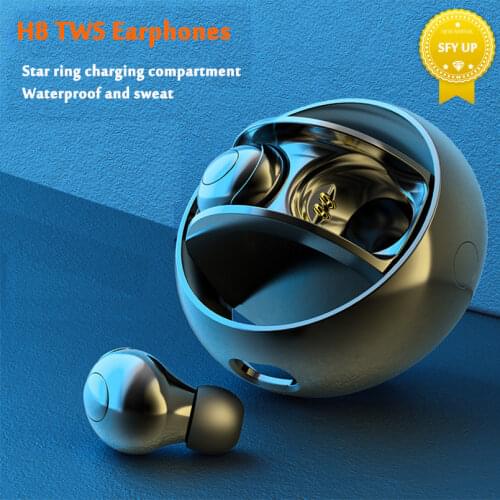 TWS Wireless Bluetooth Earphones Star Ring Charging Box Rotation Headphones HiFi Stereo Noise Canceling Sport Waterproof Earbuds