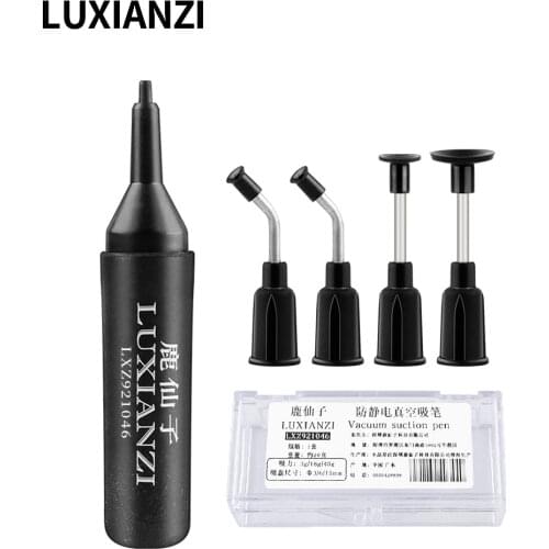 LUXIANZI Vacuum Sucking Suction Pen Hand Tools with 4pcs Suction Tip For IC SMD Anti-static Tweezer Pick Up Phone Repair Tool
