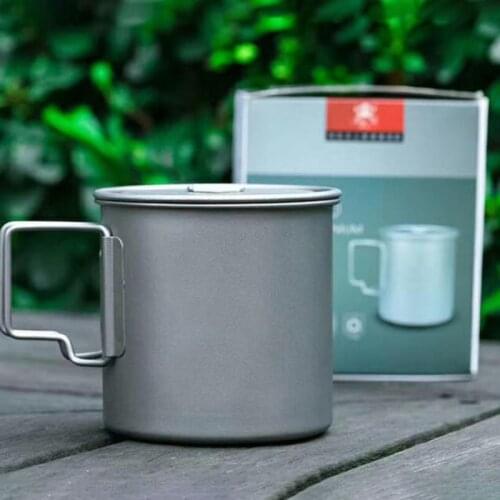 High-quality Durable Pure Titanium Ultra-light Foldable Outdoor Water Cup Portable Camping Mug Office Teacup For Outdoor Camping