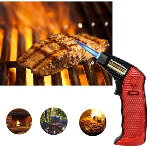 Outdoor BBQ Lighter Cigar Torch Turbo Lighter Jet Butane Gas Cigarette 1300 C Spray Gun Windproof Metal Pipe Lighter For Kitchen