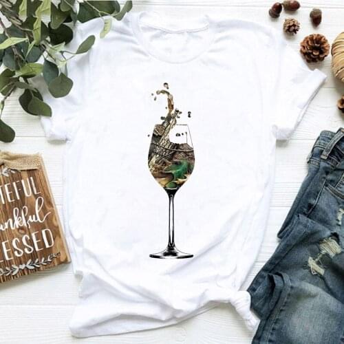 Summer Stylish Short Sleeve T-shirts Tees O-Neck Harajuku T Shirt Women Casual Print Fashion Streetwear White Tops Female Loose