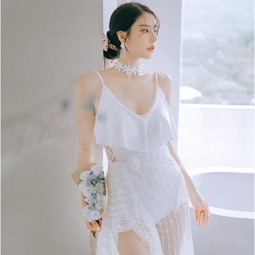 Womens Swimwear And Beachwear Big Size Swimsuit Women Plus Bikini 2021 Girl New One Fairies Cover Drape Hot Print Polyester