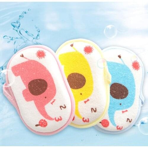 1Pc Newborn Baby Kids Shower Bath Sponge Cartoon Body Wash Towel Accessories Baby Bath Sponge Safety Comfortable Wash Towels