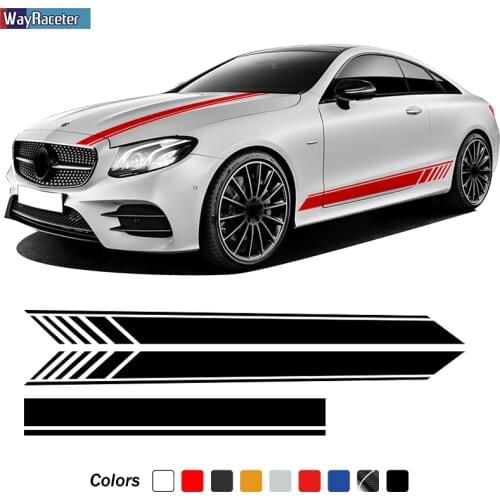 3 Pcs Car Hood Decal Side Stripes Skirt Sticker For Mercedes Benz E Class W213 S213 A238 C238 E63 AMG E43 E53 E200 E220 E300