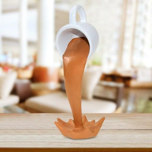 Floating Spilling Pouring Splash Coffee Cup Spilled Coffee Resin Ornaments Kitchen Decoration Creative Home Decor for Gifts