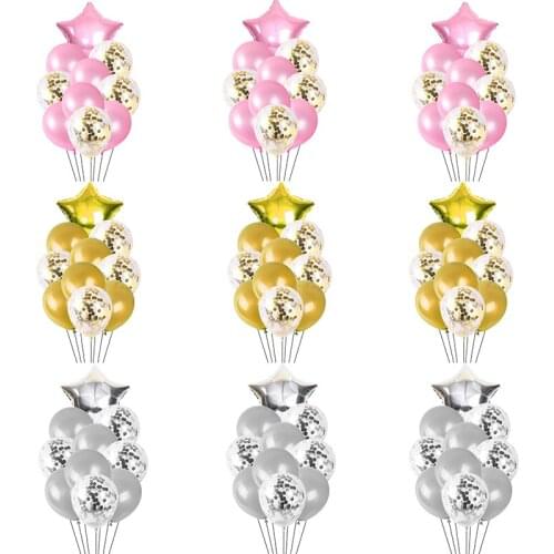 9pcs Multi Confetti Heart Balloon Birthday Party Decorations Boy Its A Girl Gender Reveal BirthdayBalloons Wedding party