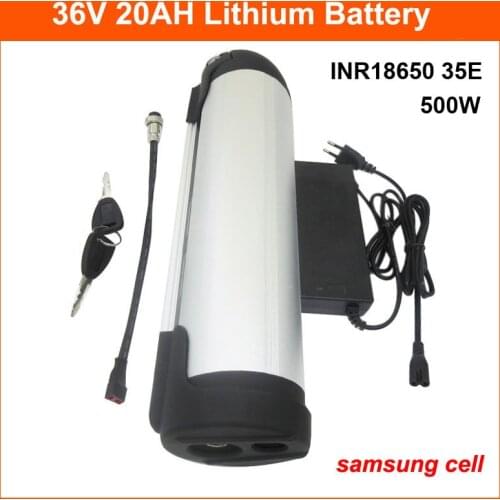 36V 20AH Water Bottle battery 500W 36 V 21AH Electric Bike Lithium battery pack 35E 18650 with 15A BMS 42V 2A Charger free tax
