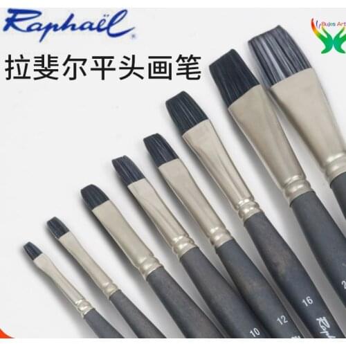 Raphael acrylic brush with flat head, gouache pen, oil brush, flexible soft hair long rod brush 871, available for wall painting
