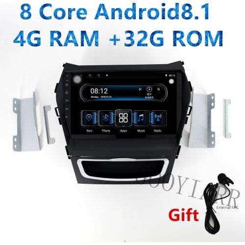 1din Android8.1 car stereo radio 8core 4+32 Multimedia Player for Hyundai ix45 santa fe with gps navigation BT WIFI