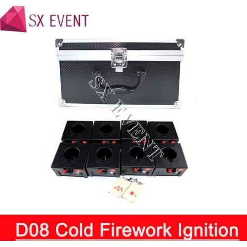 Cold Firework Ignition Machine Wireless Remote Pyrotechnics 8 Cues Receiver Stage Equipment Fountain System 1case 8 Base Firing