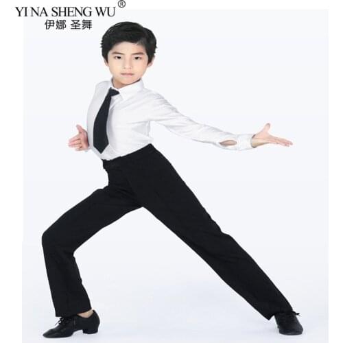Fashion Professional Men Black Latin Dance Pants Boys Satin Ballroom Dance Pants Salsa Tango Rumba Samba Cha Cha Latin Trousers