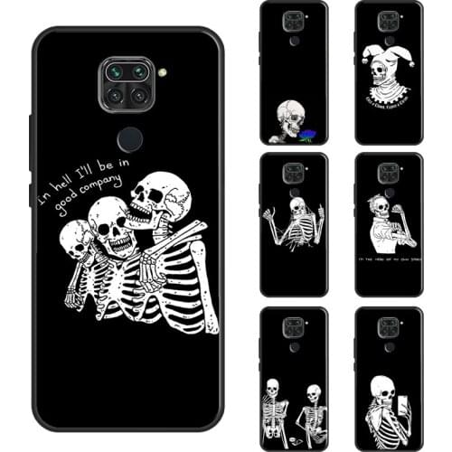 Funny Skeleton Skull Art Case For Xiaomi Redmi Note 10 9 8 Pro Note 9S 8T Note 7 Cover Shell For Redmi 9 9A 9C 9T