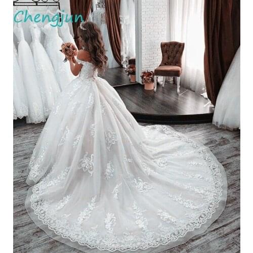 Chengjun High Quality Sweetheart Off The Shoulder Ball Gown Tulle Appliques Bridal Dress Wedding