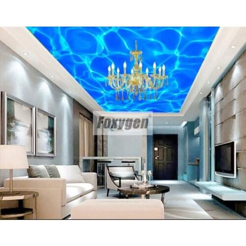 Foxygen ceiling and wall decoration materials PVC Suspended false stretch ceiling system abstract Water Designs