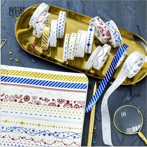 5Pcs/Box Hot Mosaic Gold Special Smell Stars Stripe Silver Decorative Planner Washi Tape DIY Diary Scrapbooking Masking Tape
