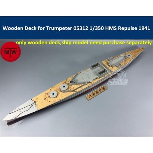 Wooden Deck for 1/350 Scale Trumpeter 05312 HMS Repulse 1941 Battleship Model Kit