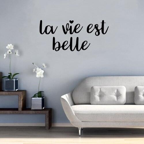 French Beautiful Quotes Wall Sticker Decal For Bedroom Vinyl Stickers Wallpaper Living Room Wall Decals Vinyl ph123
