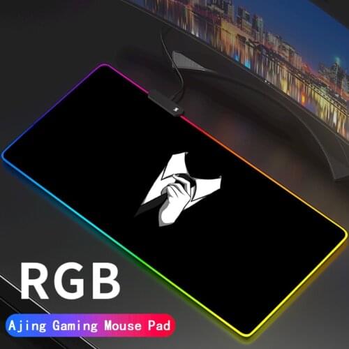 Anime RGB Gaming Mouse Pad Large Anonymous LED Lighting Mousepad Gamer Computer Desk Mat Pad Anti-slip