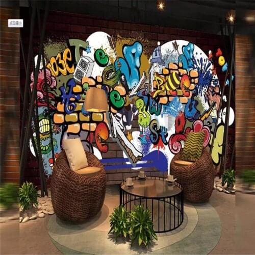 Cool graffiti decorative painting wall professional production mural factory wholesale wallpaper mural poster photo wall