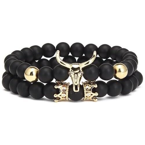 Cow 8mm bohemian multicolor Agate beads Chakra Reiki Buddha Yoga Bracelet elastic adjustable Volcanic Stone Bangles olj34