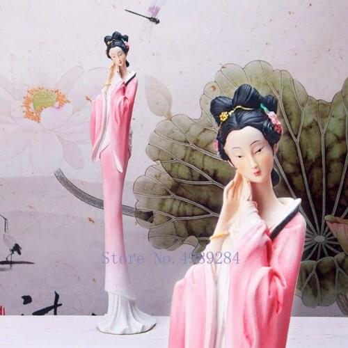 Creative Resin Retro Sculpture Chinese Ancient woman Home Decorative ornaments Character display miniature figurines accessories